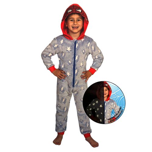 Spiderman im Dunkeln leuchtender Kinder langer Schlafanzug, Overall 110/116 cm