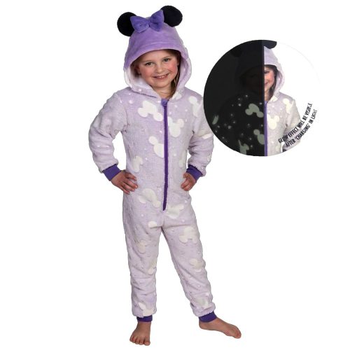 Disney Minnie Im dunkeln leuchtender Kind langer Schlafanzug, Overall 110/116 cm