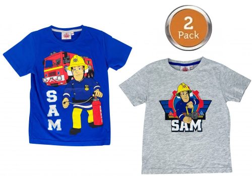 Feuerwehrmann Sam Kinder Kurzärmliges T-Shirt 2er Set 110/116 cm