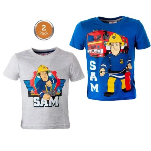 Feuerwehrmann Sam Kinder Kurzarmshirt 2er-Set 122/128 cm