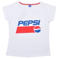 Pepsi White Damen Kurz T-Shirt, Oberteil XS