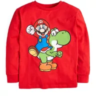   Super Mario Yoshi Kinder Langarmshirt, Top 10 - 11 Jahre / 140 - 146 cm