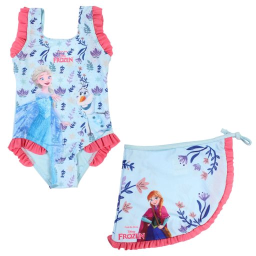 Disney Eiskönigin Frolic Kinder Badeanzug und Sarong-Set 7 - 8 Jahre / 122 - 128 cm