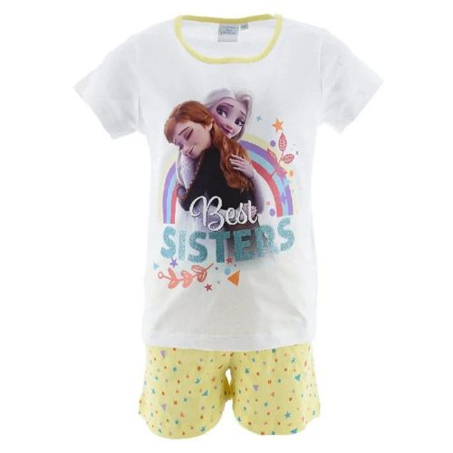 Disney Eiskönigin Best Sisters White Kinderkurzpyjama 5 Jahre / 110 cm