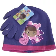   Doc McStuffins Hug Purple Disney Dr. Plüsch Kinder Mütze + Handschuh Set 52 cm