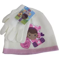   Doc McStuffins Hug White Disney Dr. Plüsch Kinder Mütze + Handschuh Set 52 cm