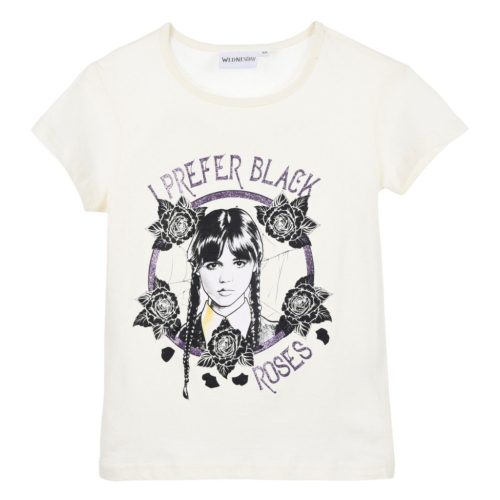 Wednesday Black Roses kurzes Kinder-T-Shirt, Oberteil 10 Jahre