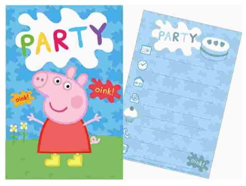 Peppa Pig Party Einladungkarte