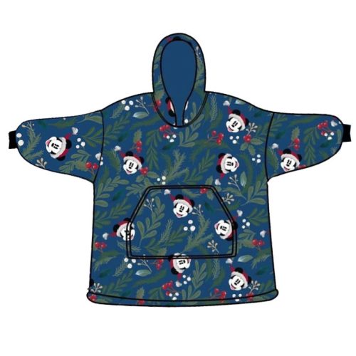 Disney Mickey  Weihnachtliche tragbare Plüsch-Fleecedecke für Erwachsene, Poncho