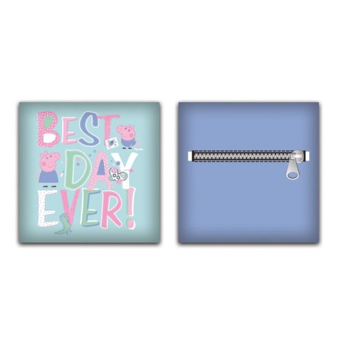 Peppa Wutz Best Day Kissen, dekoratives Kissen mit abnehmbarem Bezug 35x35 cm Samt
