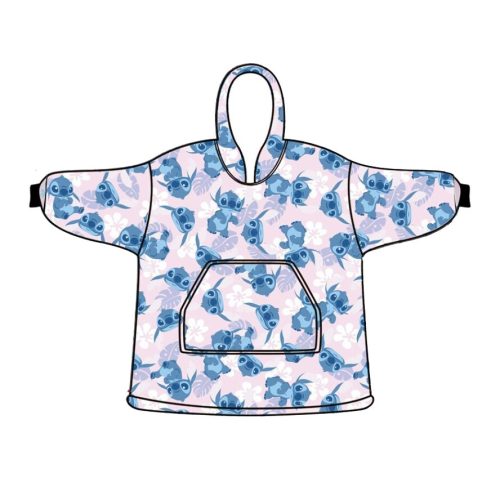Disney Lilo und Stitch Light Rose Überzieher Plüsch Fleece-Decke, Poncho 7-14 Jahre