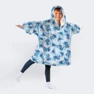   Disney Lilo und Stitch Blue Überziehbare Plüsch-Fleecedecke, Poncho 7-14 Jahre
