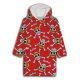 One Piece Red Überziehbare Plüsch-Polar-Decke, Poncho 7-14 Jahre