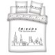 Friends White doppelte, Doppelbett-Bettbezug 240×220cm, 63x63 cm Mikrofaser