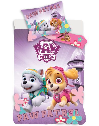 Paw Patrol Lila Kinderbettwäsche 100×135 cm, 40×60 cm