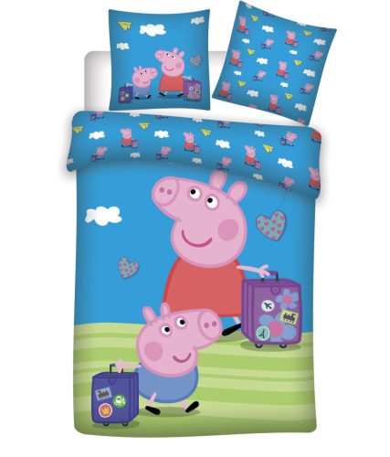 Peppa Pig Travel Kinder Bettwäsche (klein) 100×135 cm, 40×60 cm