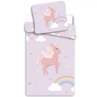 Einhorn Cloudy Pink Bettwäsche-Set 140×200cm, 70×90 cm