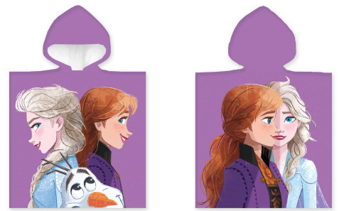 Disney Eiskönigin Purple Poncho 50x100 cm