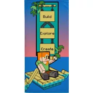 Minecraft Build Badetuch, Strandtuch 70x140cm