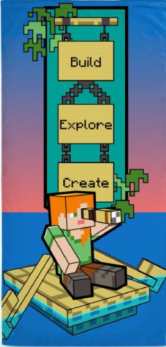 Minecraft Build Badetuch, Strandtuch 70x140cm