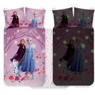   Disney Eiskönigin Purple leuchtende Kinderbettwäsche 100x135cm, 40x60cm