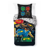   Lego Ninjago Four Elements Kinder-, Kindergarten-Bettwäsche 100x135 cm, 40x60 cm