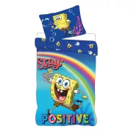   SpongeBob Schwammkopf Stay Positive Kinder, Kindergarten Bettwäsche Set 100×135 cm, 40×60 cm
