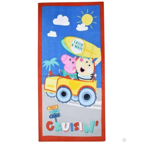 Peppa Wutz Catch a Wave Badetuch, Strandtuch 70x140 cm