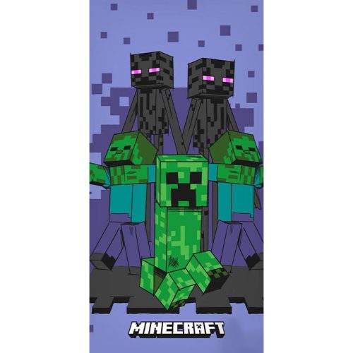 Minecraft Purple Badetuch, Strandtuch 70x140 cm