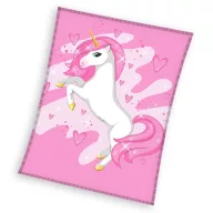 Einhorn Pink Heart Fleece-Decke 150x200cm
