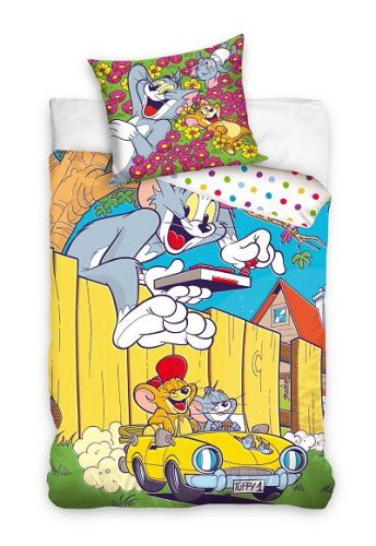 Tom und Jerry Yellow Car Bettwäsche-Set 140×200cm, 70x90 cm