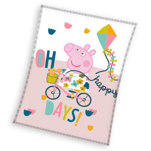 Peppa Wutz Happy days coral fleece Decke 130x170cm