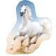 Pferd White Form-Kissen, dekoratives Kissen