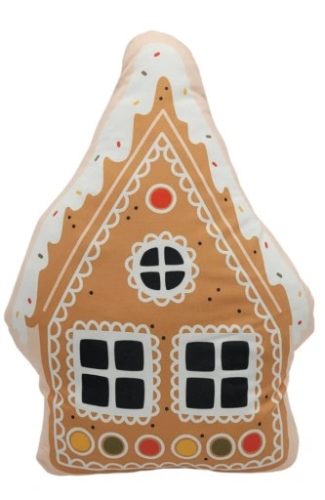 Weihnachten Sweet Lebkuchenhaus Dekoratives Kissen, Samt