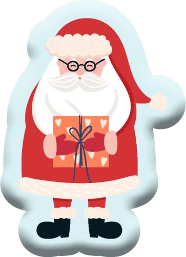 Weihnachten Gift Weihnachtsmann Dekokissen, 40x28 cm Velours