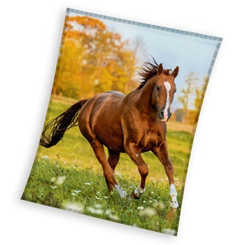 Pferd Gallop coral fleece Decke 150x200cm