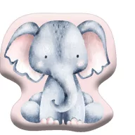 Elefant Pink Formkissen, Zierkissen 40x40 cm Velours