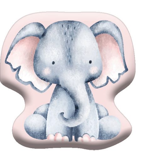 Elefant Pink Formkissen, Zierkissen 40x40 cm Velours