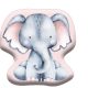 Elefant Pink Formkissen, Zierkissen 40x40 cm Velours