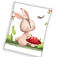 Hase Forest coral fleece Decke 110x140cm