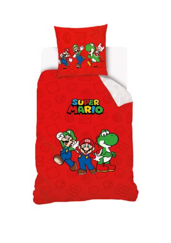 Super Mario Red Bettwäsche 140×200cm, 70×90 cm