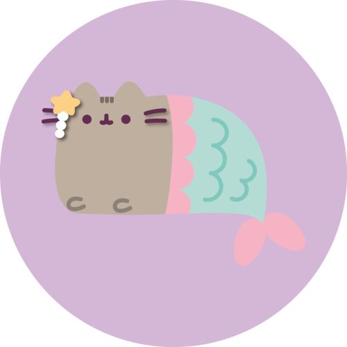 Pusheen, die Katze Mermaid Formkissen, Dekokissen 40 cm Velours
