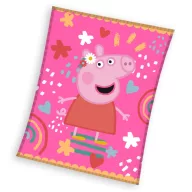 Peppa Wutz Piggy Tales coral fleece Decke 130x160cm