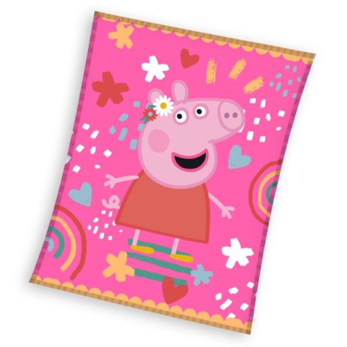Peppa Wutz Piggy Tales coral fleece Decke 130x160cm