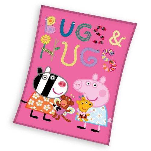 Peppa Wutz Bugs&Hugs coral fleece Decke 110x140cm
