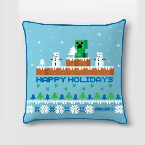 Minecraft Happy Holidays Weihnachten Kissenbezug 40x40 cm Samt
