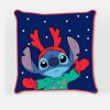 Disney Lilo und Stitch Antler Weihnachts Kissenbezug 40x40 cm Samt