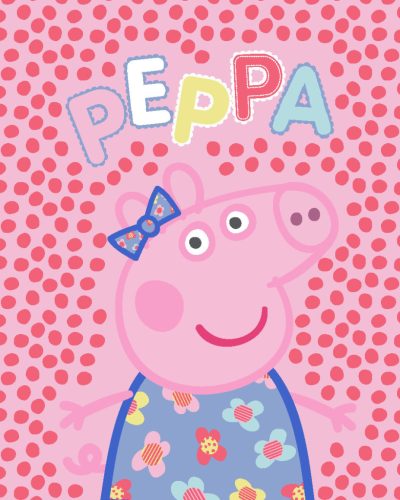 Peppa Wutz Dots Flanell-Fleecedecke 130x160cm