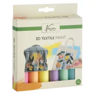 Farbe Nassau 3D Glitzer Textilfarbe Set, 6-teilig