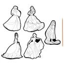 Disney Prinzessin Fairytale Kratzer Kunst-Aufkleber, 5 Stück